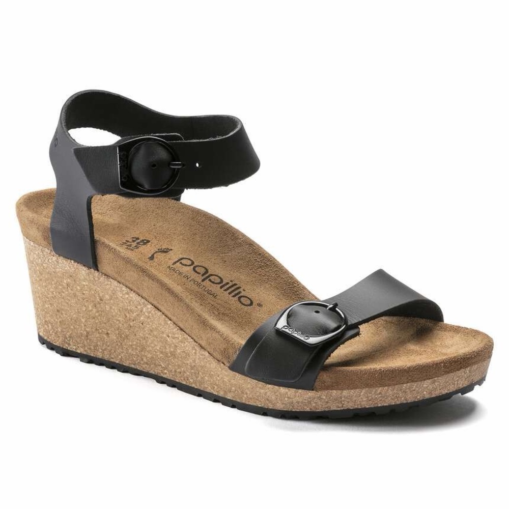 Papillio Women's Black Wedge Sandals 38